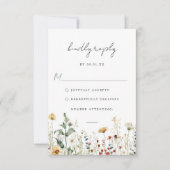 Summer Wildflower Field Wedding RSVP Card (正面)