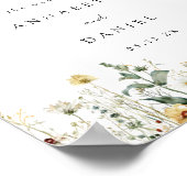 Summer Wildflower Field Wedding Welcome Poster ポスター (角)