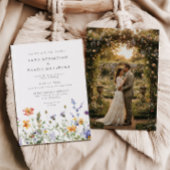 Summer Wildflower Garden Photo Wedding Invitation 招待状