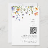 Summer Wildflower Garden QR Code Wedding 招待状 (裏面)