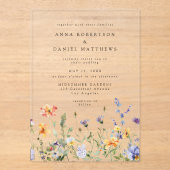 Summer Wildflower Garden Wedding アクリル招待状 (正面)
