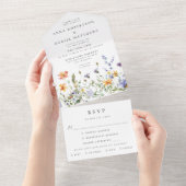 Summer Wildflower Garden Wedding オールインワン招待状 (貼ってはがせる)