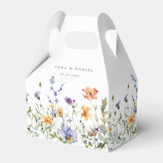 Summer Wildflower Garden Wedding Favor Boxes フェイバーボックス (正面サイド)