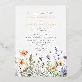 Summer Wildflower Garden Wedding Foil Invitation 箔招待状 (正面)