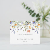 Summer Wildflower Garden Wedding Response ポストカード (スタンド正面)