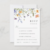 Summer Wildflower Garden Wedding RSVP Card (正面)