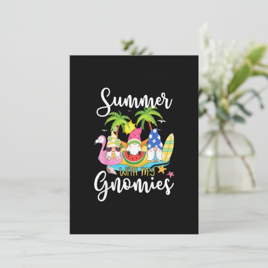 Summer With My Gnomiesかわいいガーデン格言ファミリーV 招待状 (スタンド正面)
