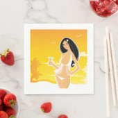 Summer Woman Paper Napkins スタンダードランチョンナプキン (インサイチュ)