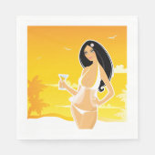 Summer Woman Paper Napkins スタンダードランチョンナプキン (正面)