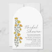 Summer Yellow Buttercups Flower Bridal Shower 招待状 (正面)