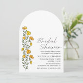 Summer Yellow Buttercups Flower Bridal Shower 招待状 (スタンド正面)