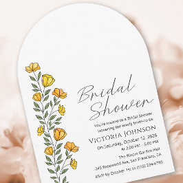 Summer Yellow Buttercups Flower Bridal Shower 招待状