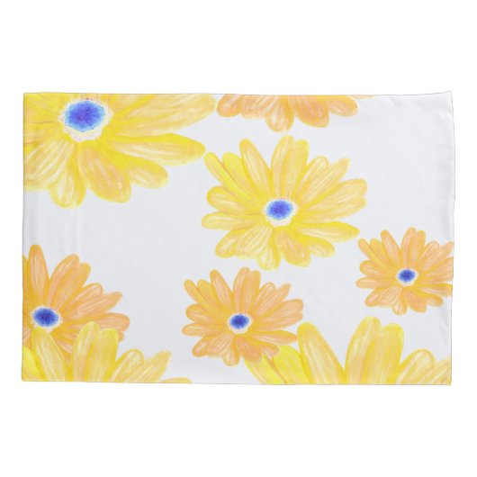 Summer Yellow Floral  枕カバー (裏面-左)