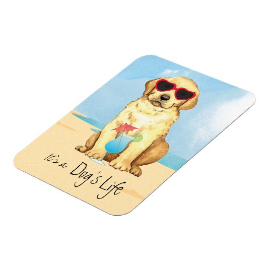 Summer Yellow Lab Magnet マグネット (左側)