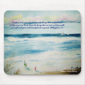 summerbeachwatercolor、兄弟および姉妹のthi… マウスパッド