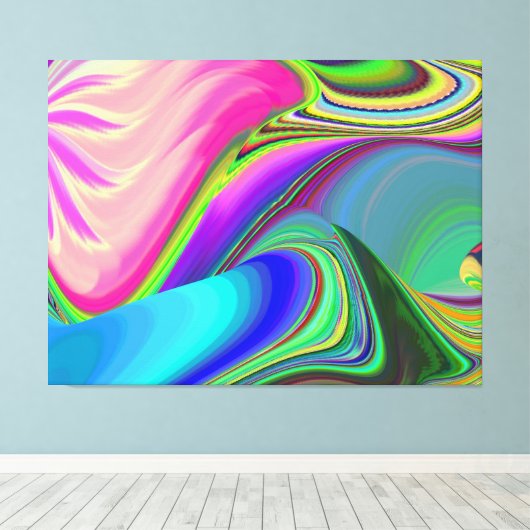 Summerfeeling , Abstract 3D Rainbowart キャンバスプリント (インサイチュ (ウッドフロア))