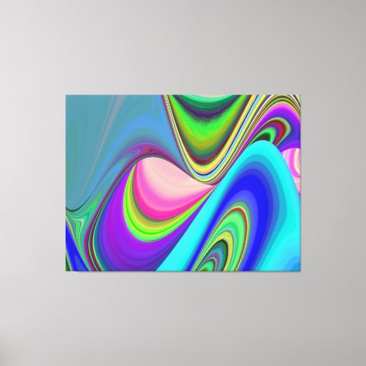 Summerfeeling , Abstract 3D Rainbowart キャンバスプリント (正面)