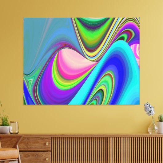Summerfeeling , Abstract 3D Rainbowart キャンバスプリント (インサイチュ (リビング))