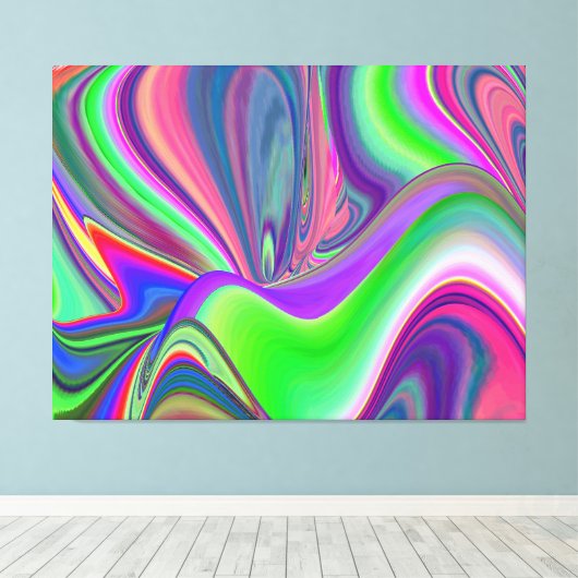 Summerfeeling , Abstract 3D Rainbowart キャンバスプリント (インサイチュ (ウッドフロア))