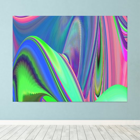 Summerfeeling , Abstract 3D Rainbowart キャンバスプリント (インサイチュ (ウッドフロア))