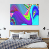 Summerfeeling , Abstract 3D Rainbowart キャンバスプリント (インサイチュ (寝室))