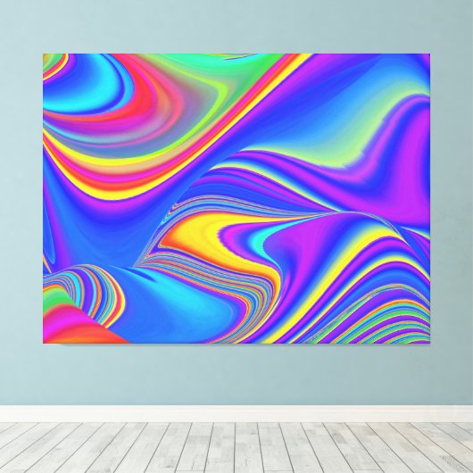 Summerfeeling , Abstract 3D Rainbowart キャンバスプリント (インサイチュ (ウッドフロア))