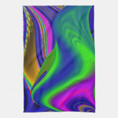 Summerrainbow , Abstract 3D Rainbowart キッチンタオル (縦)