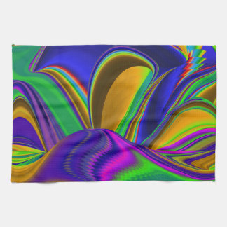 Summerrainbow , Abstract 3D Rainbowart キッチンタオル