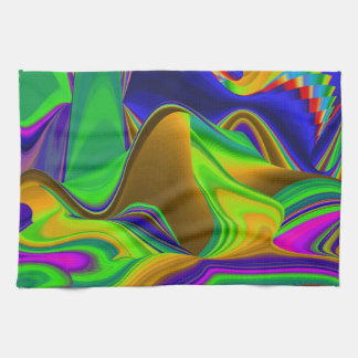 Summerrainbow , Abstract 3D Rainbowart キッチンタオル