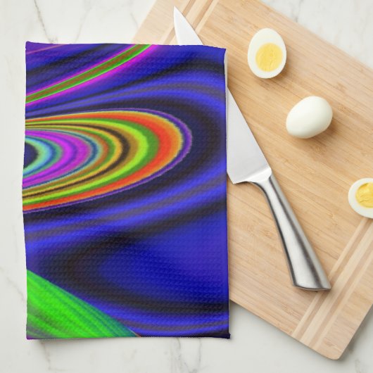 Summerrainbow , Abstract 3D Rainbowart キッチンタオル (四つ折り)