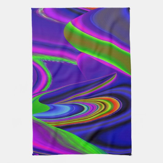 Summerrainbow , Abstract 3D Rainbowart キッチンタオル (縦)