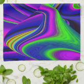 Summerrainbow , Abstract 3D Rainbowart キッチンタオル (折り畳み)