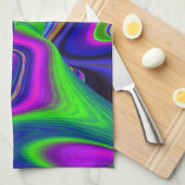 Summerrainbow , Abstract 3D Rainbowart キッチンタオル (四つ折り)