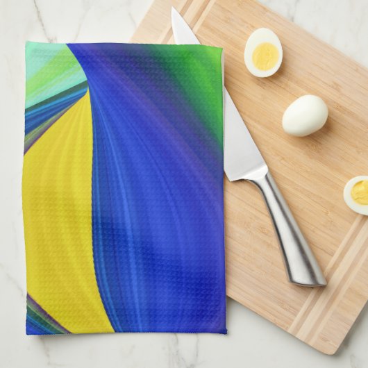 Summerrainbow , Abstract 3D Rainbowart キッチンタオル (四つ折り)