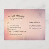 Summer's 結婚 String Lights Palm Tree RSVP返信 インビテーションポストカード (裏面)