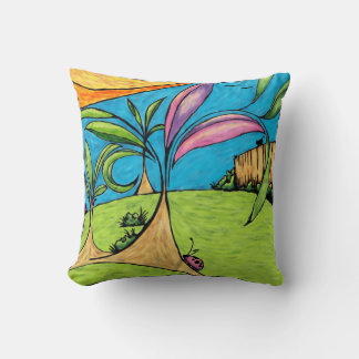 Summertime Ladybird Painting Throw Pillow クッション