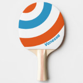 Summertime Nostalgic Circle Stripe with Name 卓球ラケット (正面)