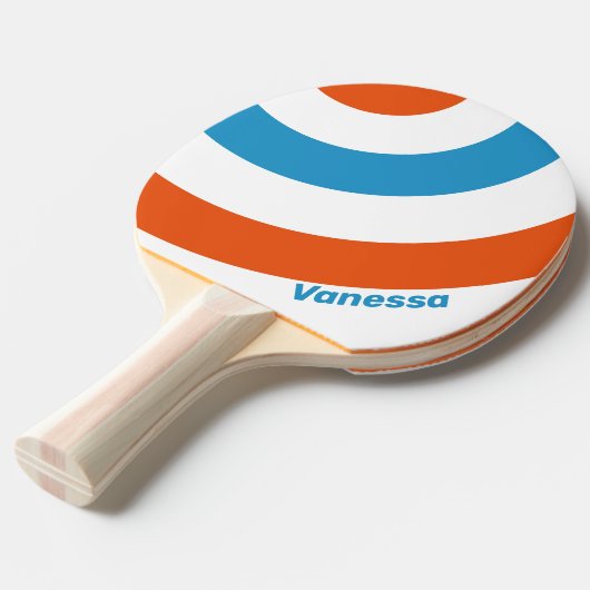 Summertime Nostalgic Circle Stripe with Name 卓球ラケット (正面アングル)