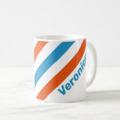 Summertime Nostalgic Stripes with Name コーヒーマグカップ (正面右)