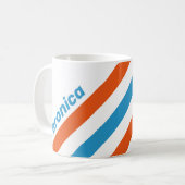 Summertime Nostalgic Stripes with Name コーヒーマグカップ (正面左)