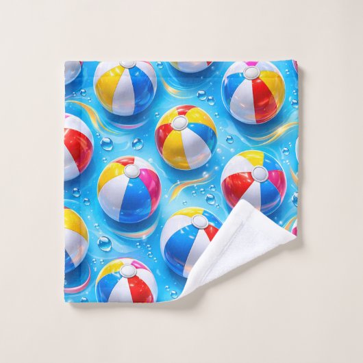 Summertime splash beach ball, premium hand and bat バスタオルセット (ウォッシュタオル)