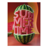 "SUMMERTIME" Watermelon Letters | Vibrant Summer ポスター (正面)