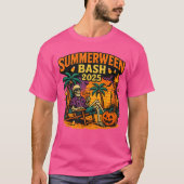 SummerWeen Bash 2025 Skeleton Beach Party Hallowee Tシャツ (正面)