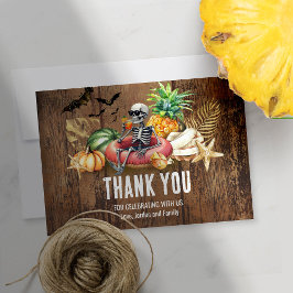 Summerween Birthday Party Summer and Halloween サンキューカード