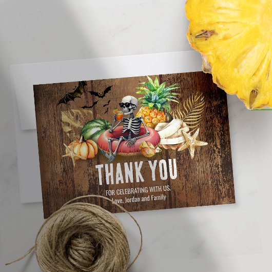 Summerween Birthday Party Summer and Halloween サンキューカード