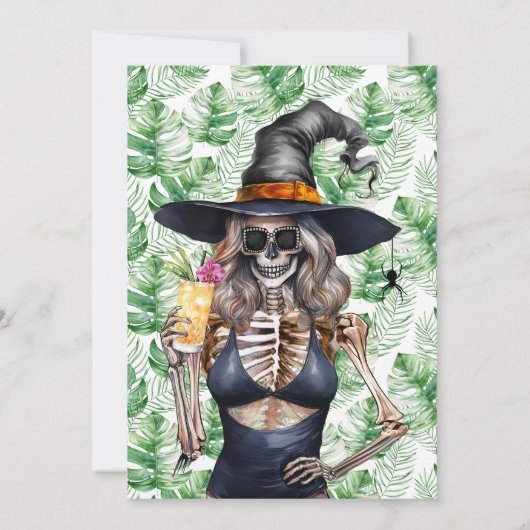 Summerween Drink Up Witches Pool Birthday Party 招待状 (裏面)