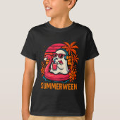 Summerween Funny Ghost Halloween Summer Flamingo B Tシャツ (正面)