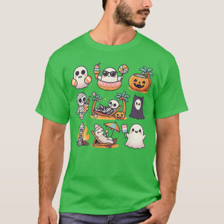 Summerween Ghost Pumpkin Summer Halloween Spooky S Tシャツ