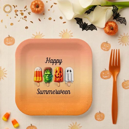 Summerween Halloween Summer Party ペーパープレート