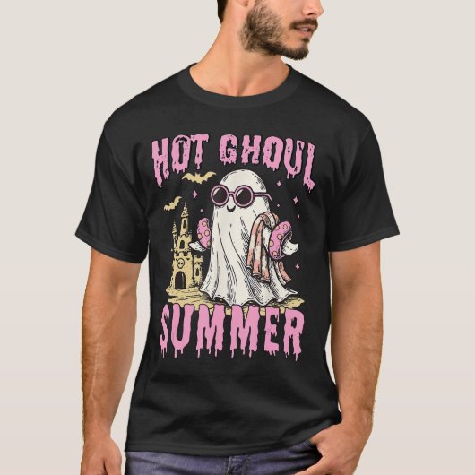 Summerween Hot Ghoul Summer Funny Cute Ghost Pool  Tシャツ (正面)